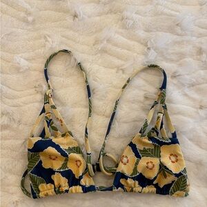 Benoa Swim Navy and Yellow Floral Bikini Top